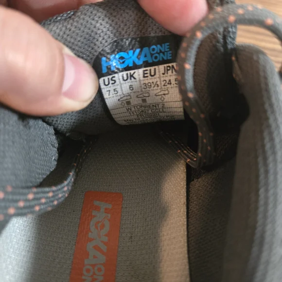 Hoka One Women’s Torrent 2  Running Shoes Size 7.5 Castlerock/Camelia - Picture 10 of 13